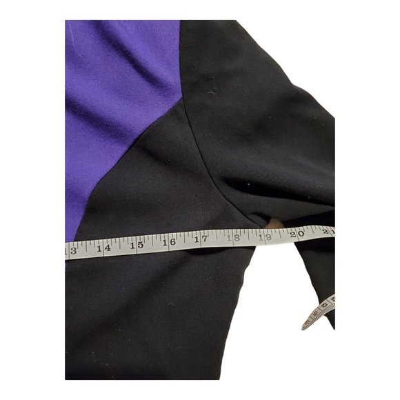 VTG G.S.L. Women's M Purple/Black Zippered Jacket Zip Pockets Shoulder Pads Rare - Picture 4 of 7